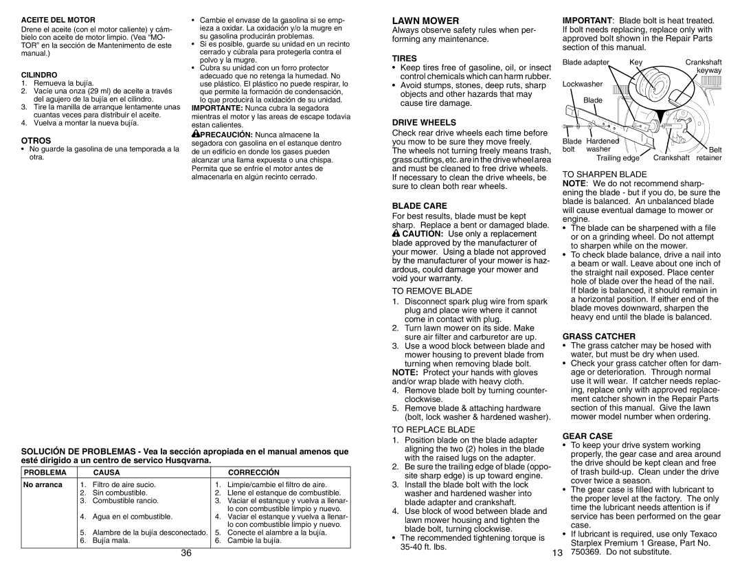 Husqvarna 917.377231 owner manual Lawn Mower 