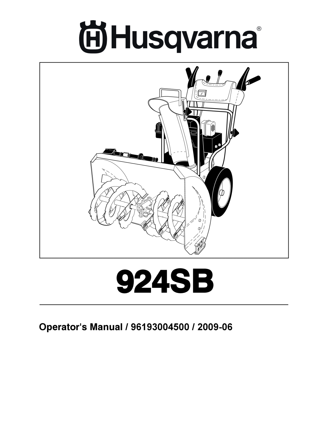 Husqvarna 96193004500 manual 924SB, Operators Manual 