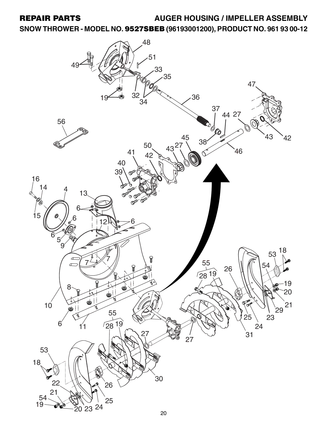 Husqvarna 9527SBEB owner manual Repair Parts 