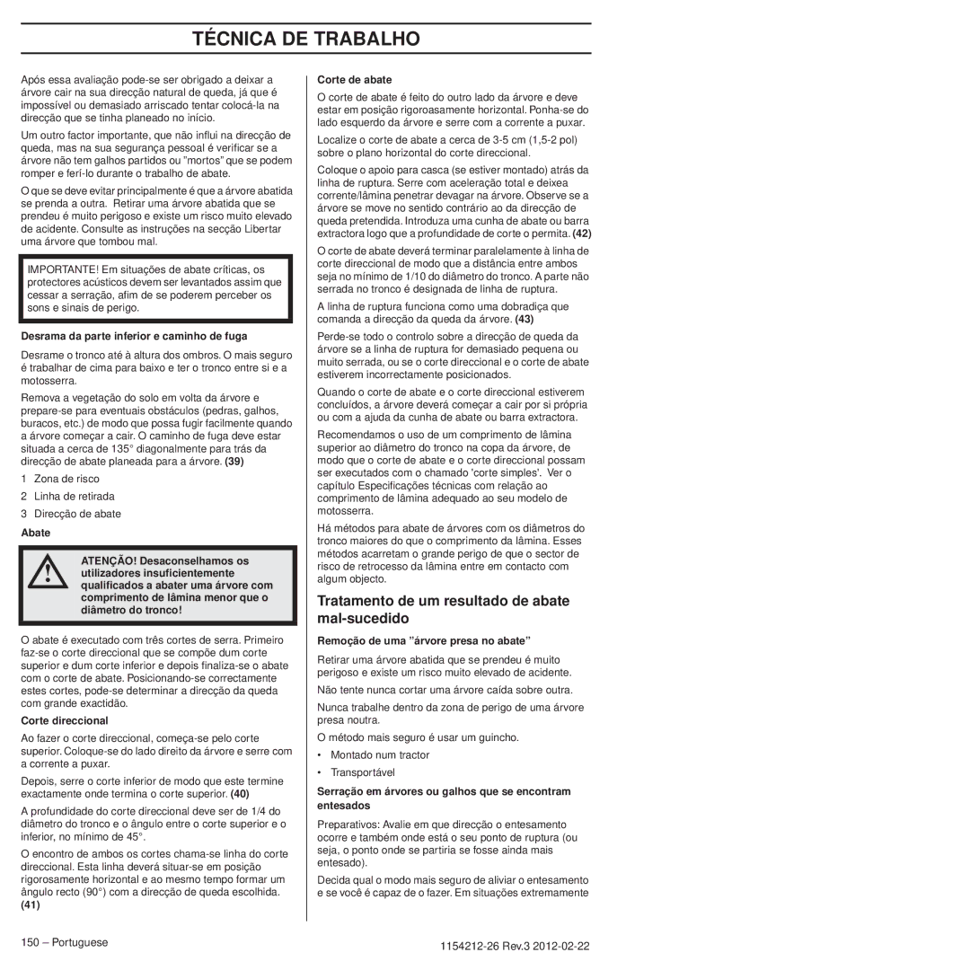 Husqvarna 952802154 manuel dutilisation Tratamento de um resultado de abate mal-sucedido 