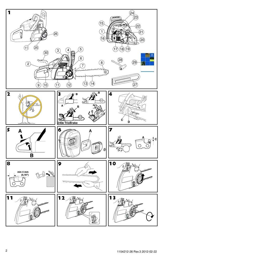 Husqvarna 952802154 manuel dutilisation 240e TrioBrake, 1154212-26 Rev.3 