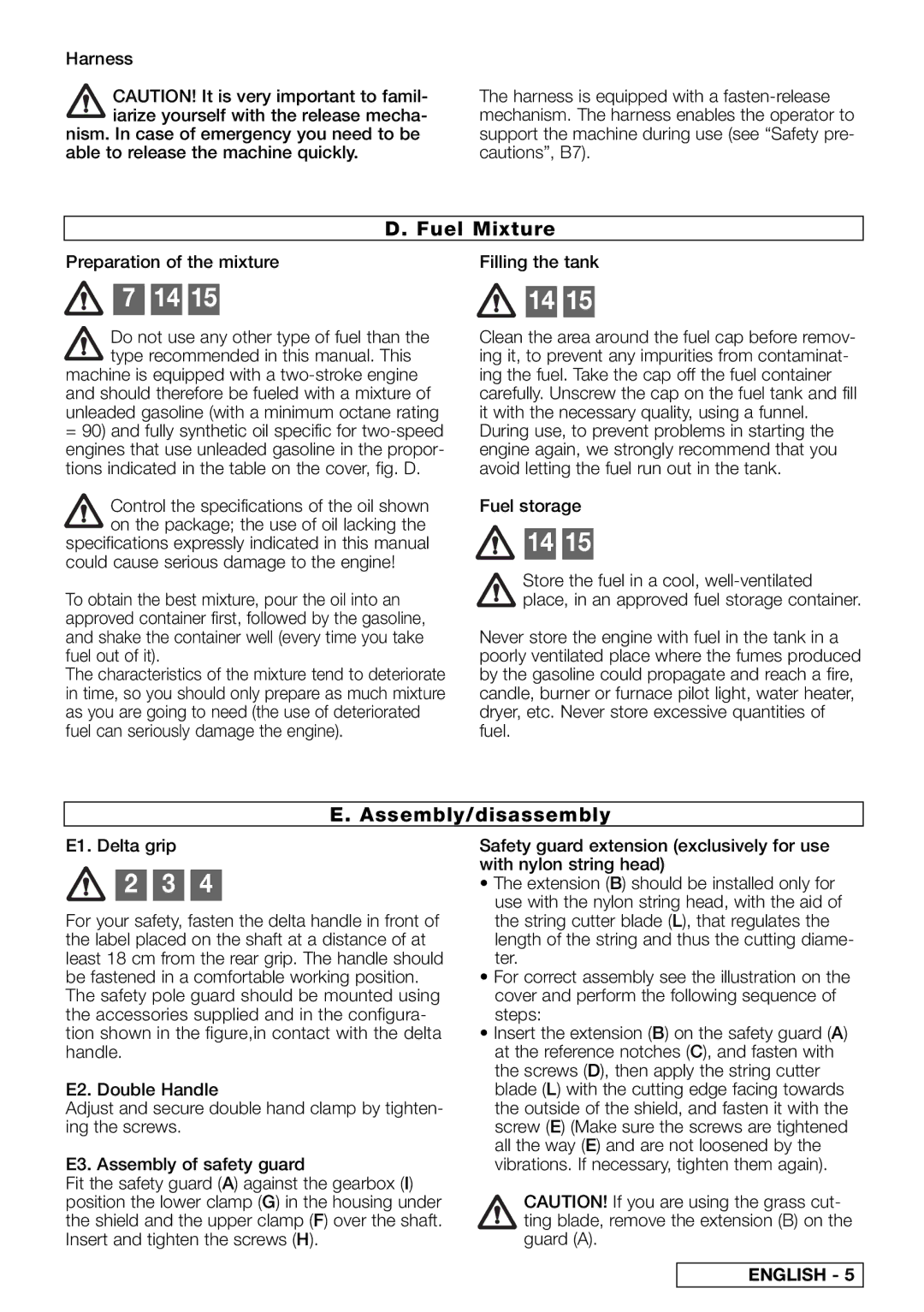 Husqvarna 953900739, 953900740, 953900790, 257 L, 297 L, 257 B, 249953 instruction manual Assembly/disassembly, Fuel storage 