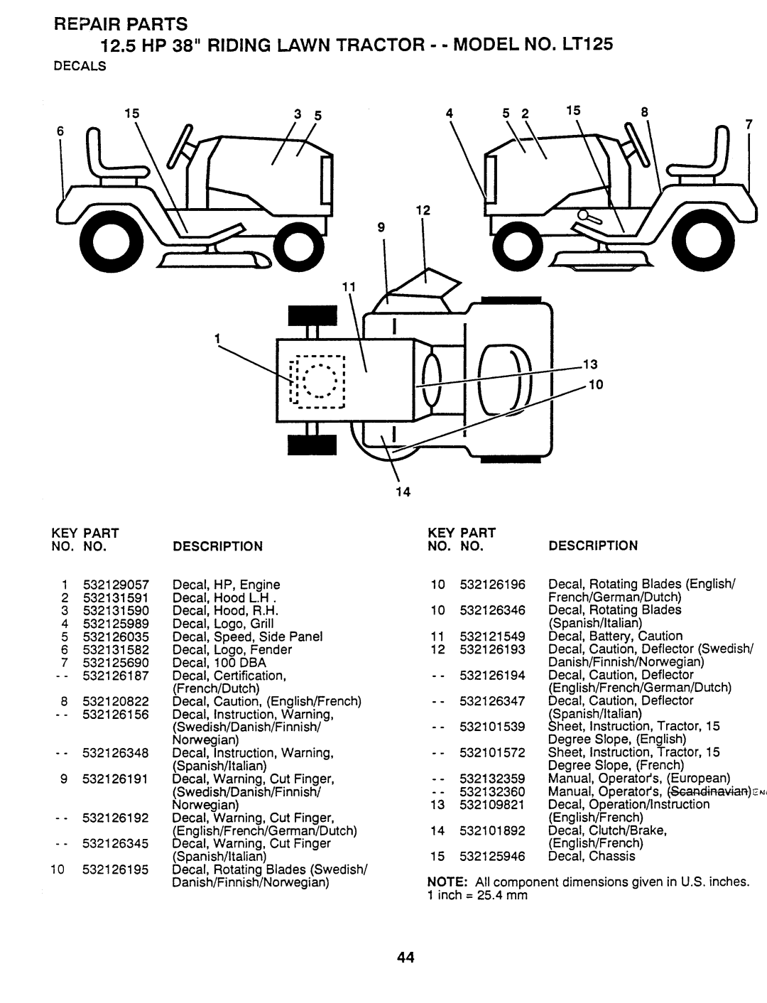 Husqvarna 954 00 03-32, H12538D manual 