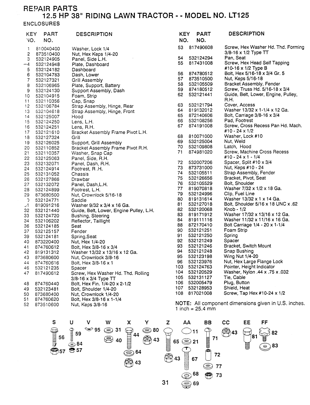 Husqvarna H12538D, 954 00 03-32 manual 