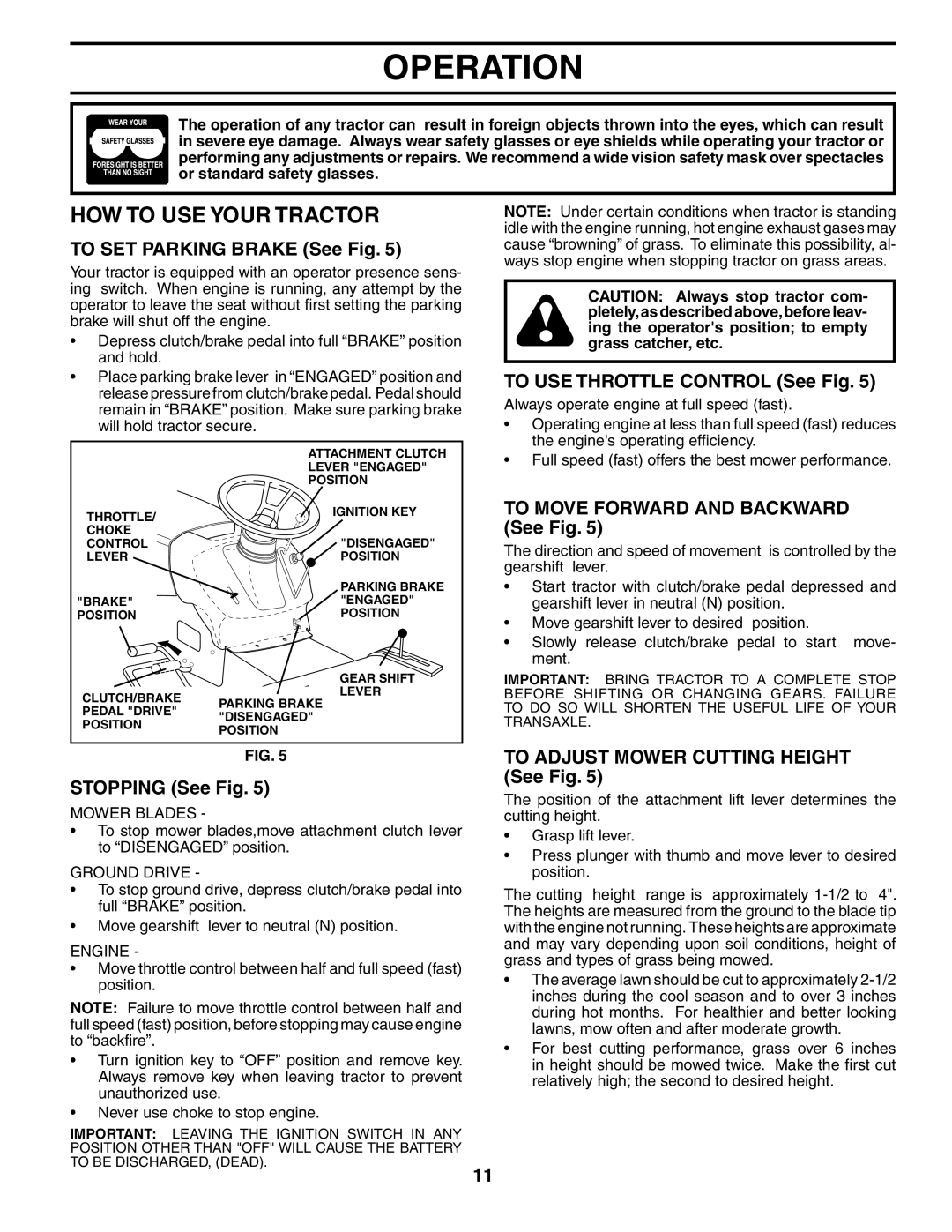 Husqvarna 96013001900 owner manual HOW to USE Your Tractor 