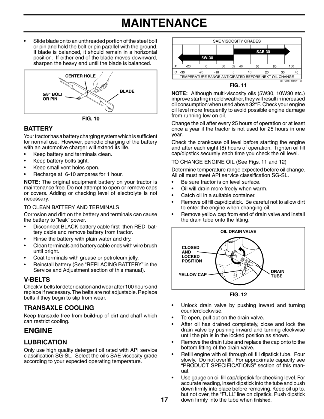 Husqvarna 96013001900 owner manual Engine, Battery, Belts, Transaxle Cooling, Lubrication 