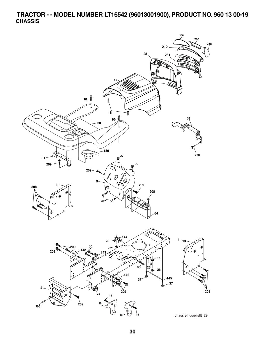 Husqvarna 96013001900 owner manual Chassis 