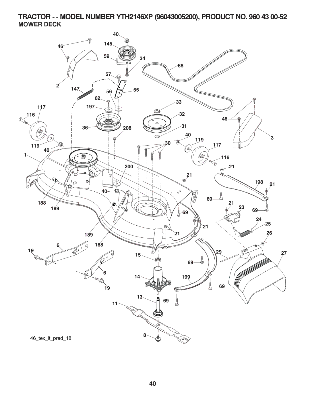 Husqvarna 96043005200 manual Mower Deck 