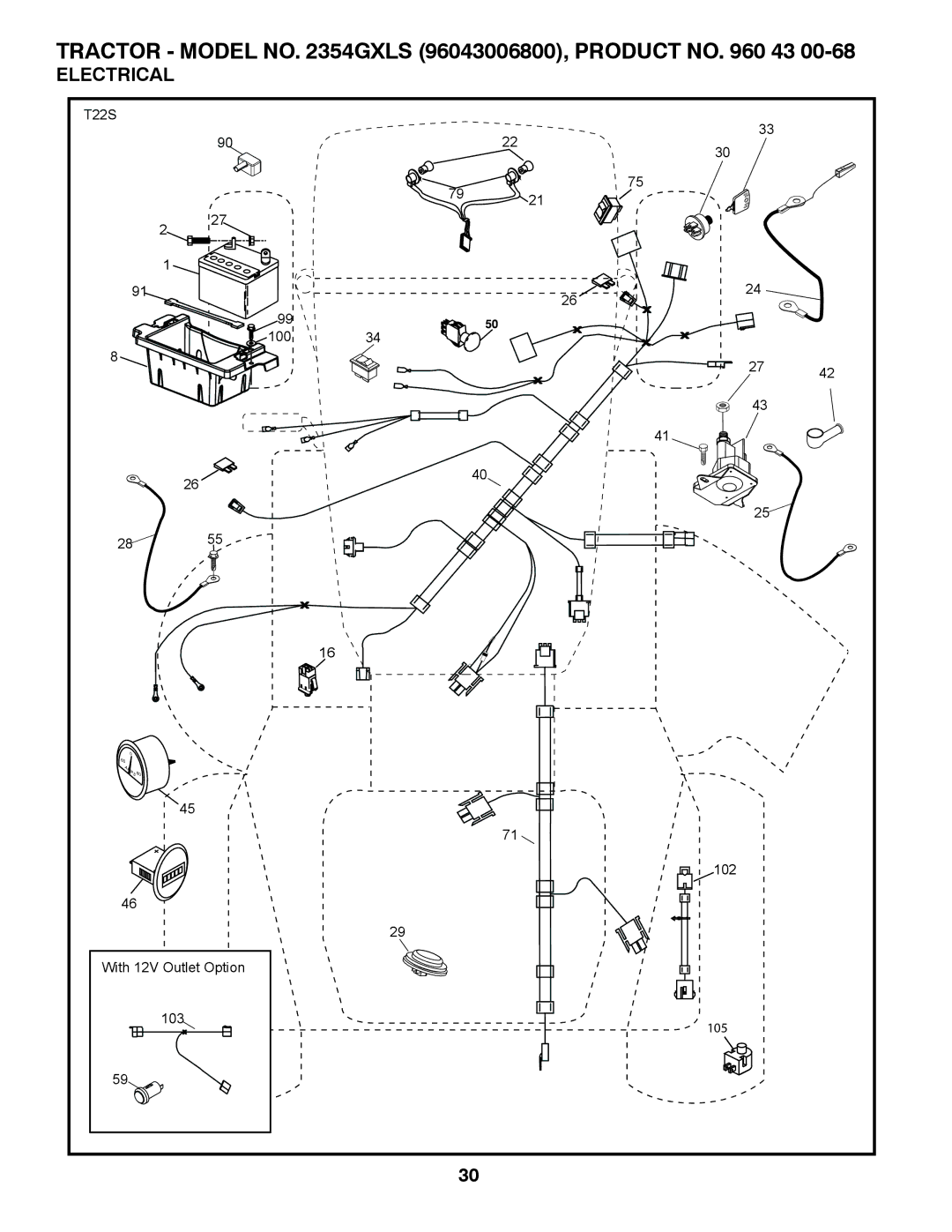 Husqvarna 96043006800, 2354GXLS owner manual Electrical 