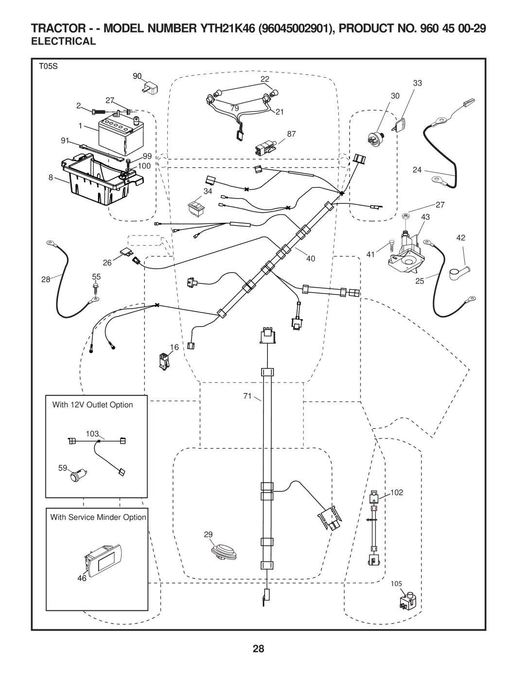 Husqvarna 960430120 owner manual Tractor - Model Number YTH21K46 96045002901, Product no 45 