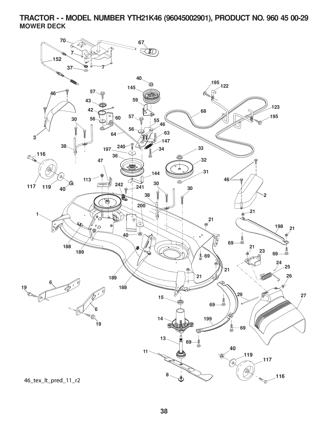 Husqvarna 960430120 owner manual Mower Deck 