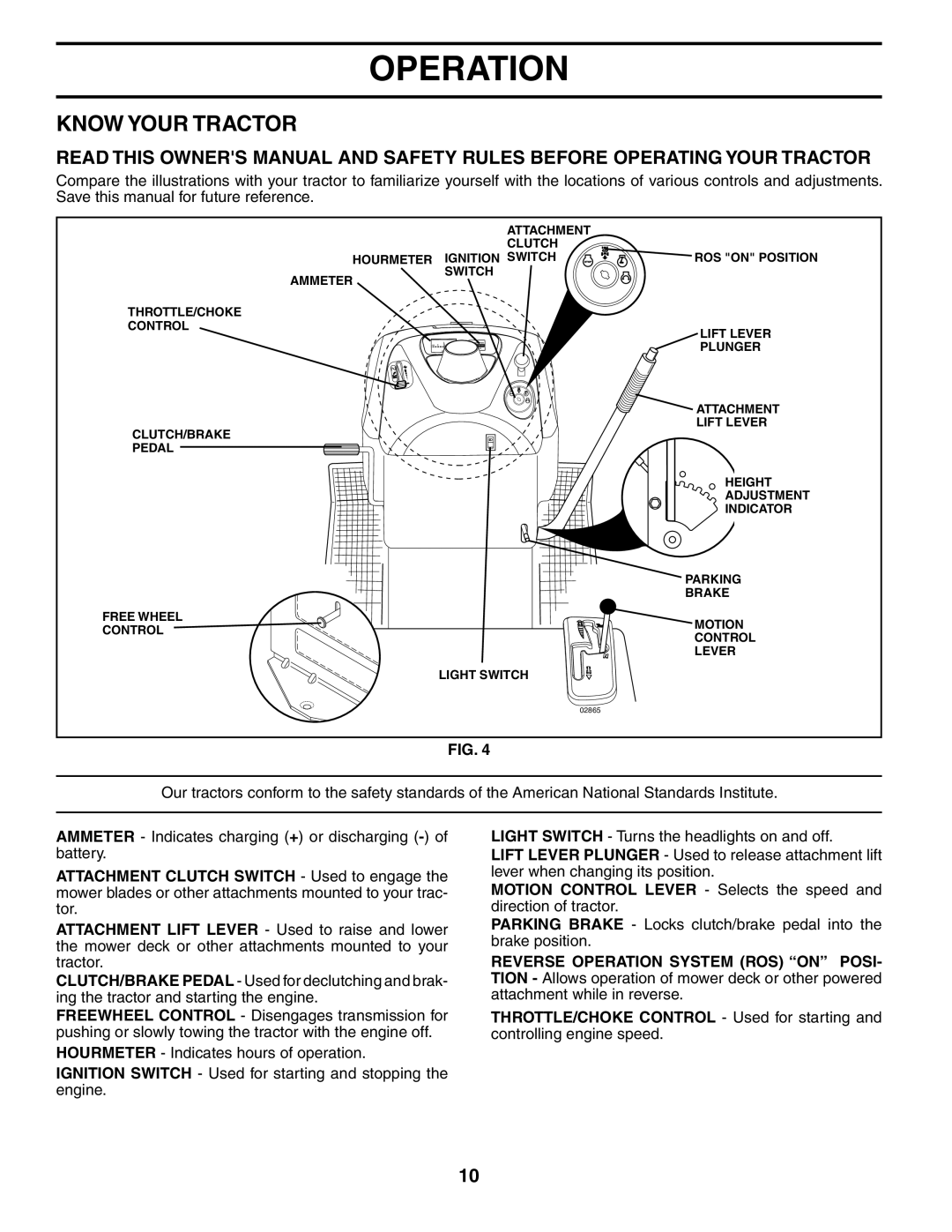 Husqvarna 960430172 owner manual Know Your Tractor 