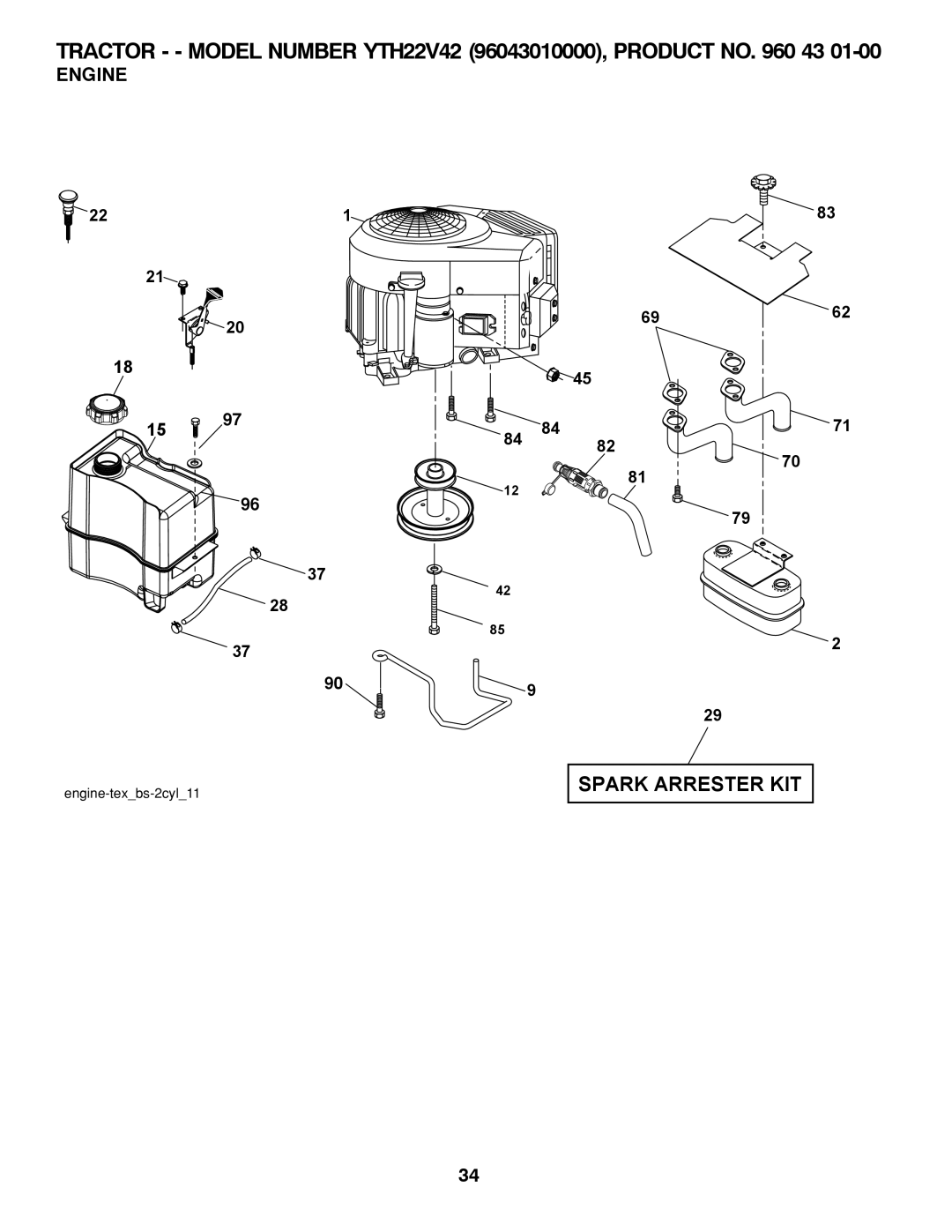 Husqvarna 960430173 owner manual Engine 