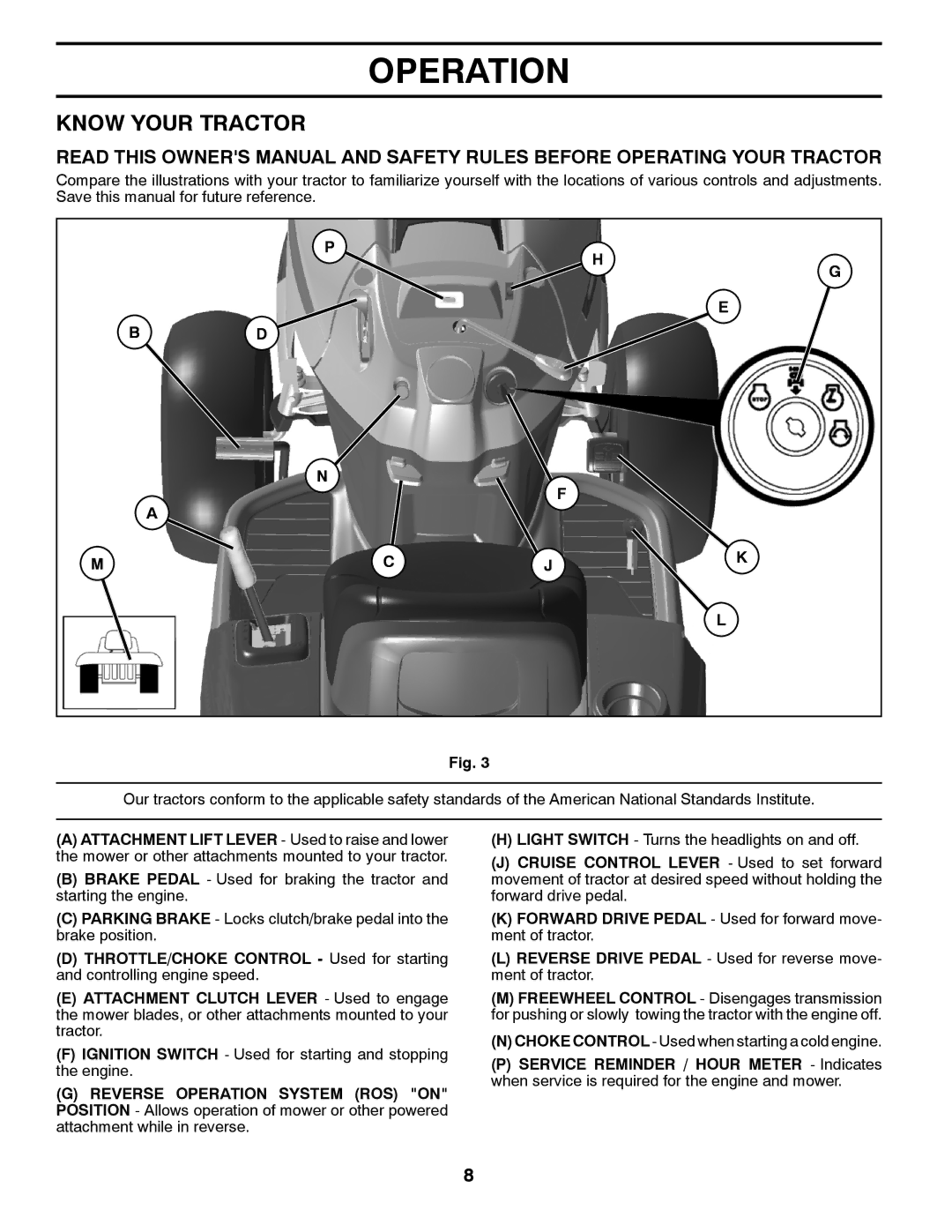 Husqvarna 960430173 owner manual Know Your Tractor 