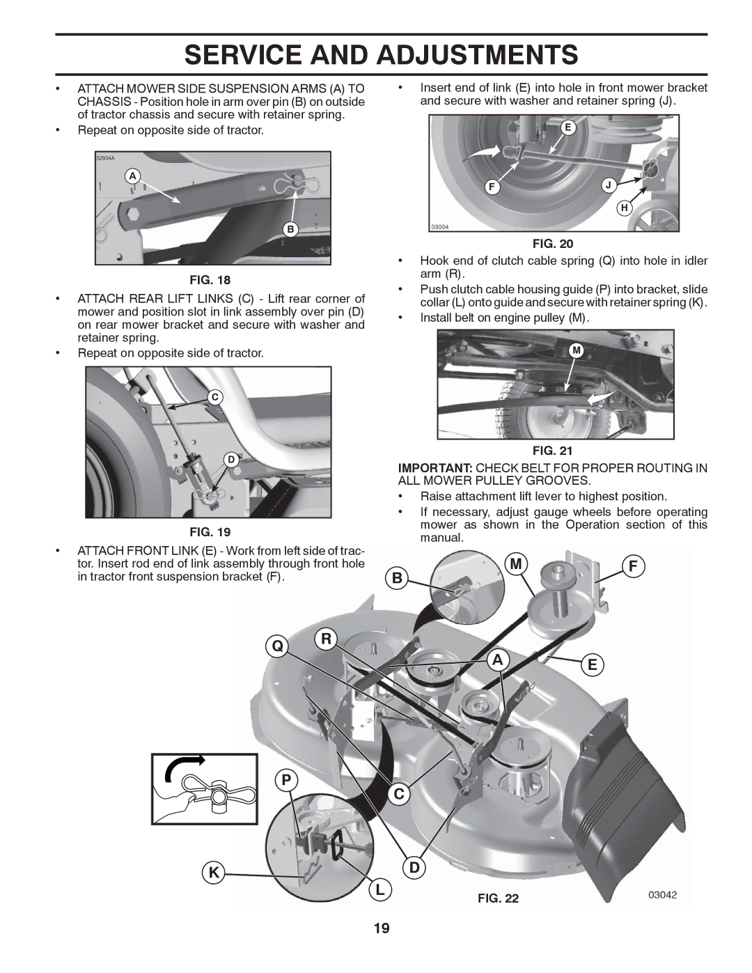 Husqvarna 96045000407 owner manual Install belt on engine pulley M 