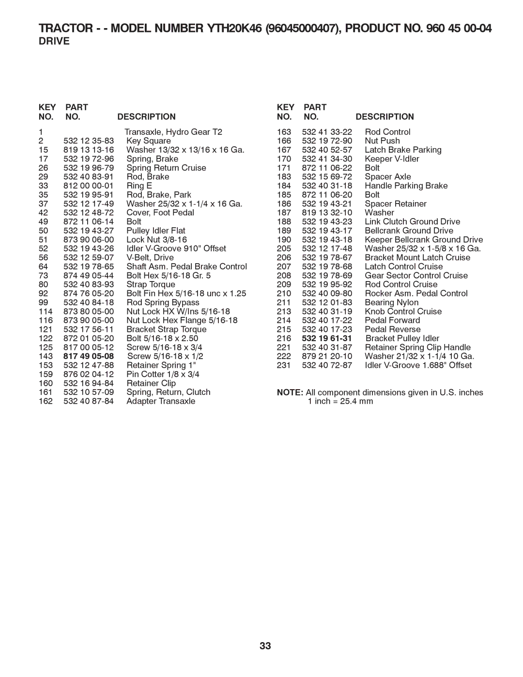 Husqvarna 96045000407 owner manual Drive, 817 49 