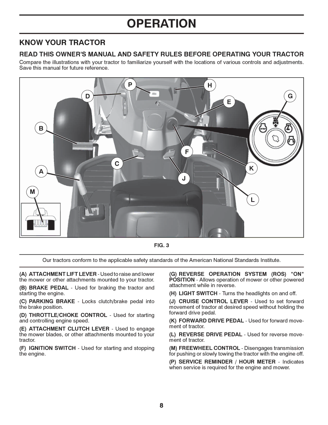 Husqvarna 96045000407 owner manual Know Your Tractor 