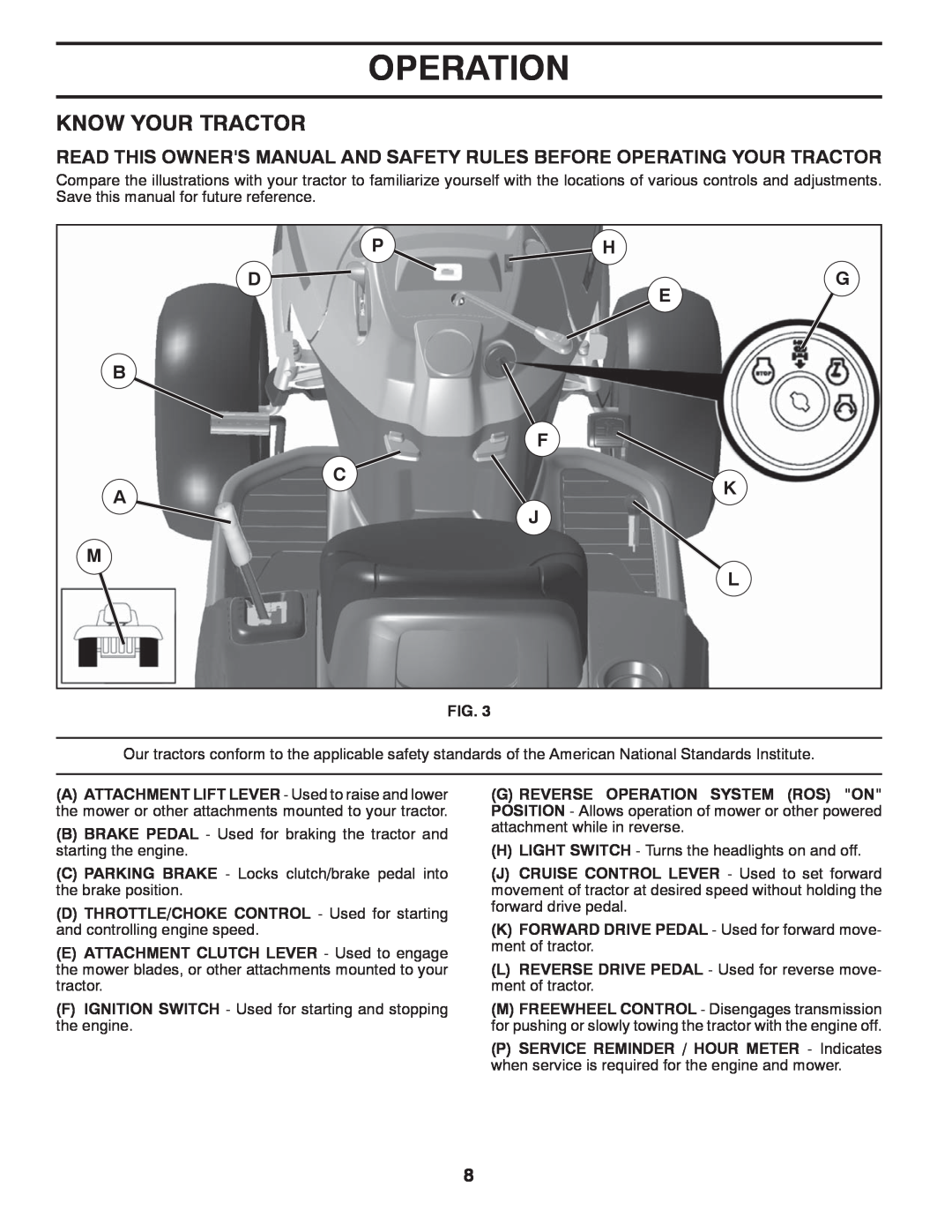 Husqvarna 96045000408, 532 42 20-50_R1 owner manual Know Your Tractor, Ph Dg E, Operation 