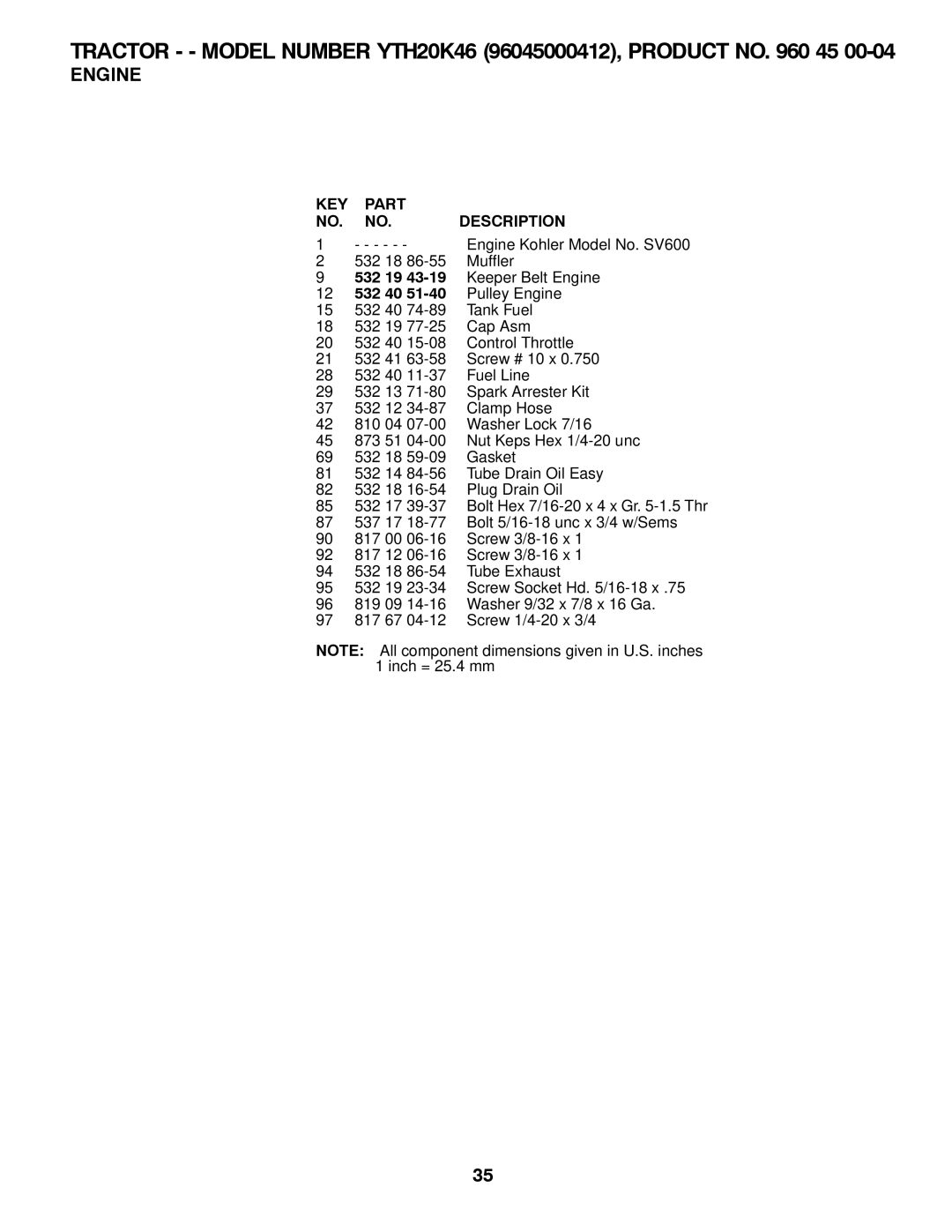 Husqvarna 96045000412 owner manual 532 40 