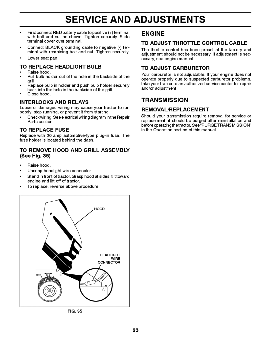 Husqvarna 532 42 84-01, 96045000414 owner manual Transmission 