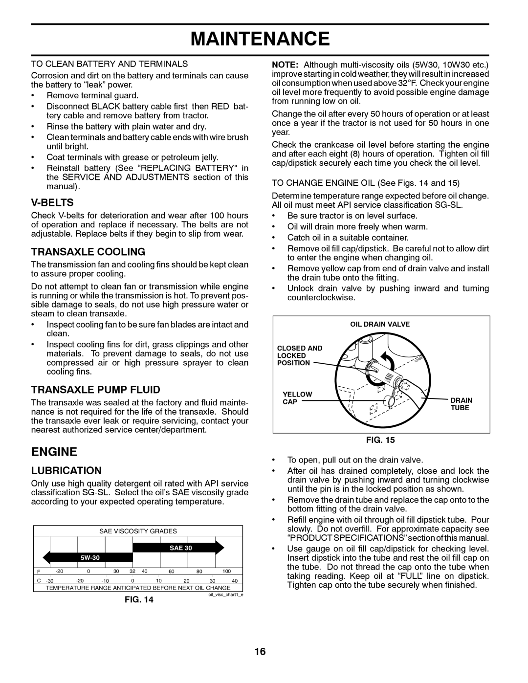 Husqvarna 96045000503 owner manual Engine, Belts, Transaxle Cooling, Transaxle Pump Fluid, Lubrication 