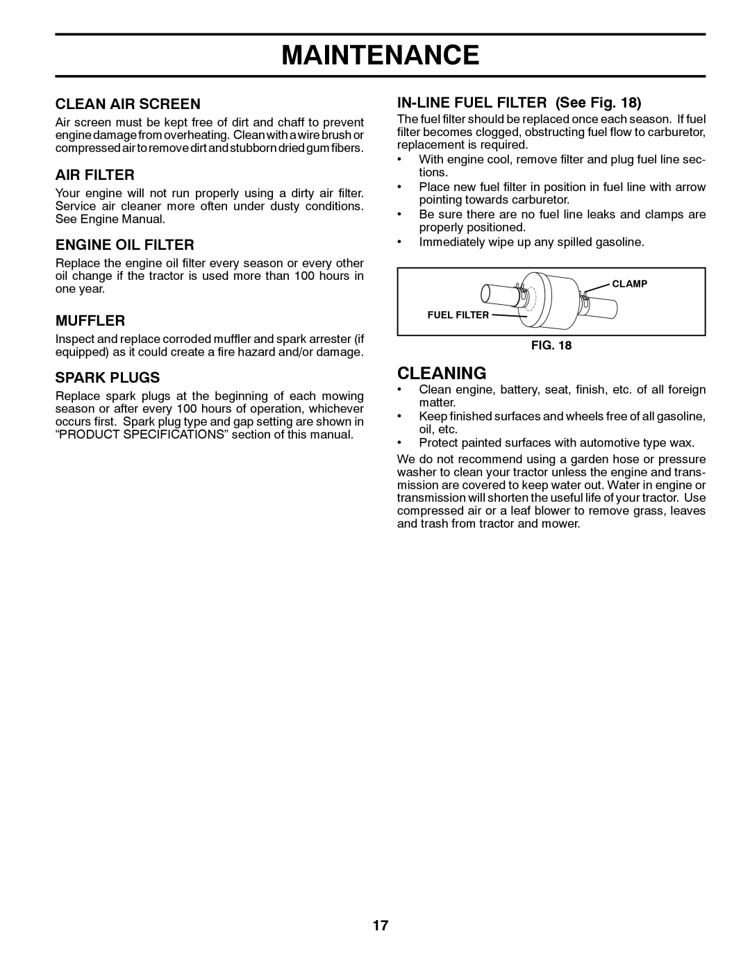 Husqvarna 96045000901 owner manual Cleaning 