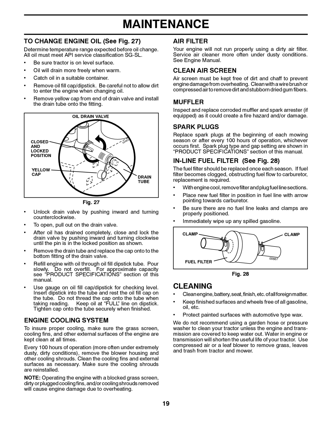 Husqvarna 532 42 57-55, 96045001700, 03002 owner manual Cleaning 