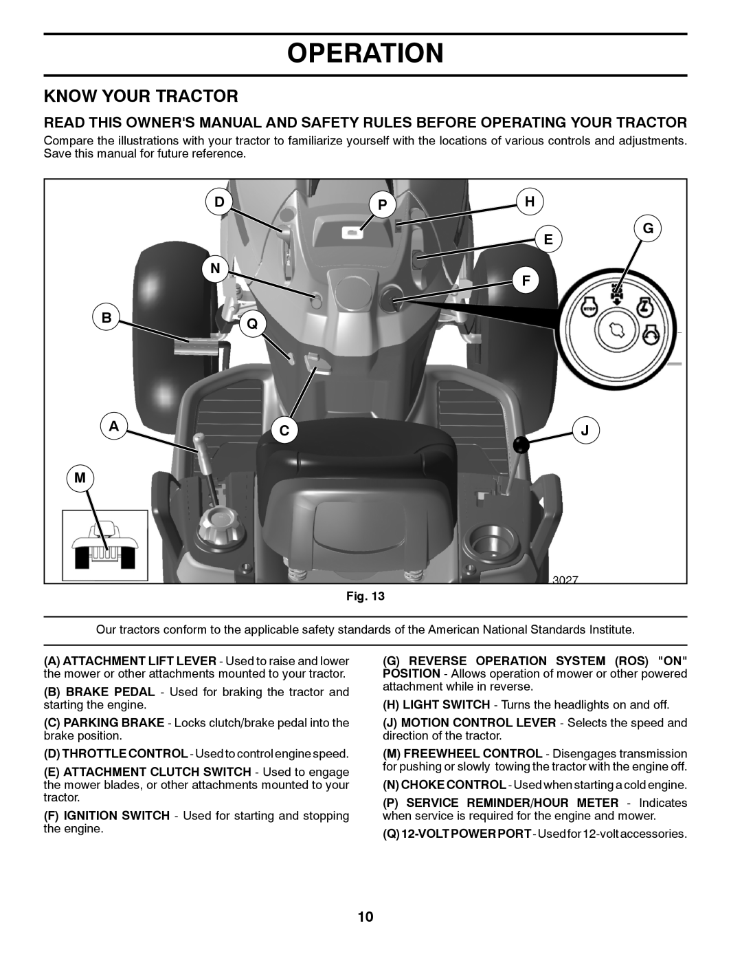 Husqvarna 532 42 57-55, 96045001700, 03002 owner manual Know Your Tractor, Bq Acj M, Operation 