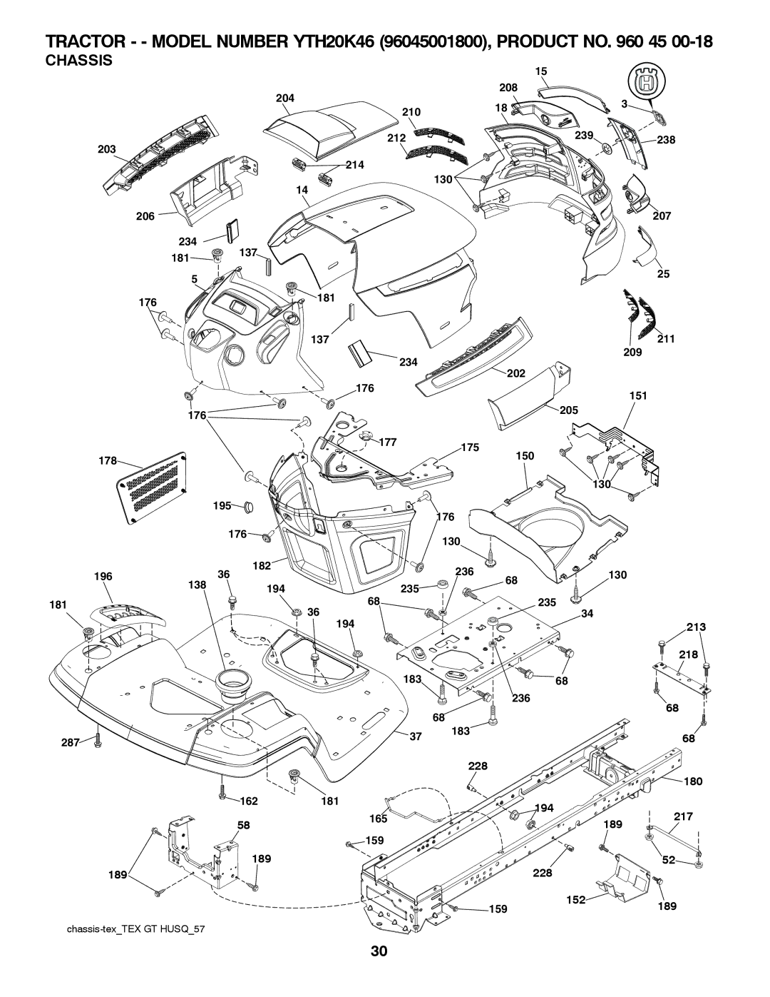 Husqvarna 96045001800, 532 42 57-62 owner manual Chassis 