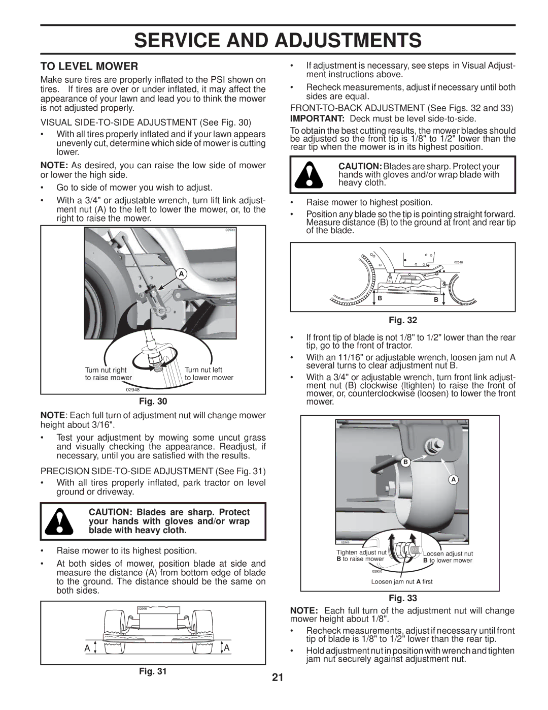 Husqvarna 96045001900 owner manual To Level Mower 