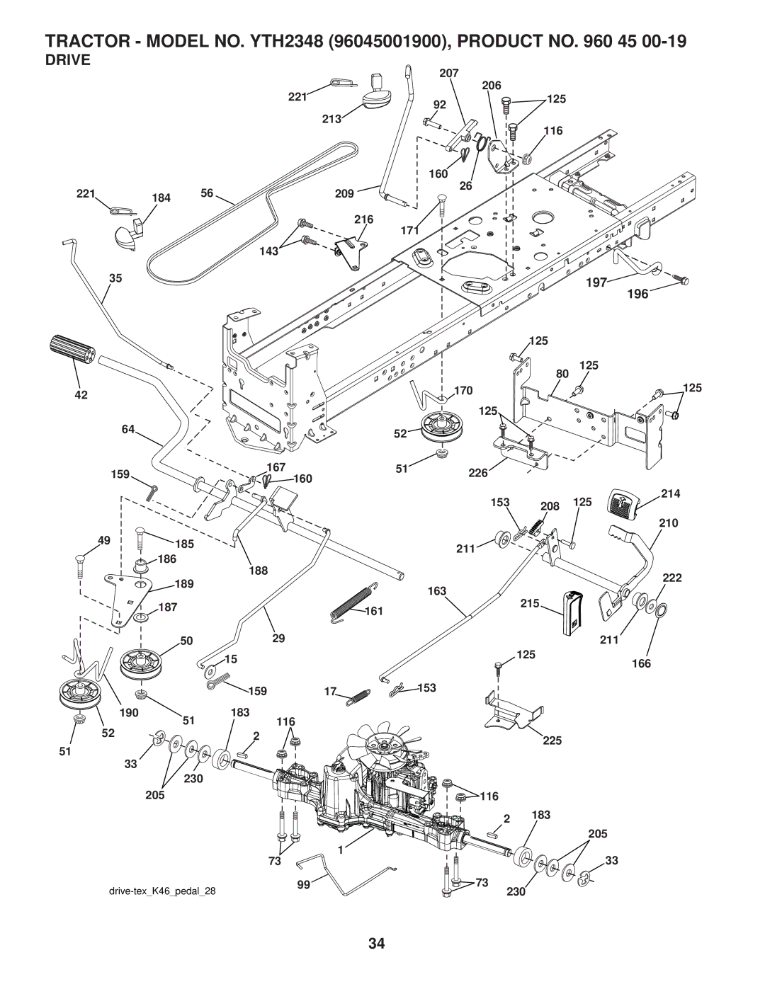 Husqvarna 96045001900 owner manual Drive, 197 196 