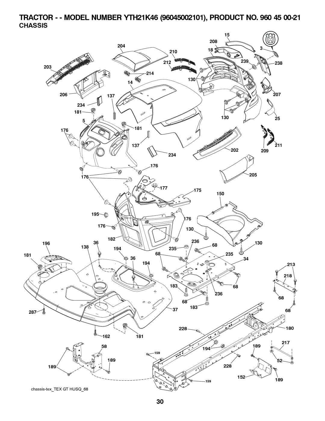 Husqvarna 96045002101, 532 43 70-40 owner manual Chassis 