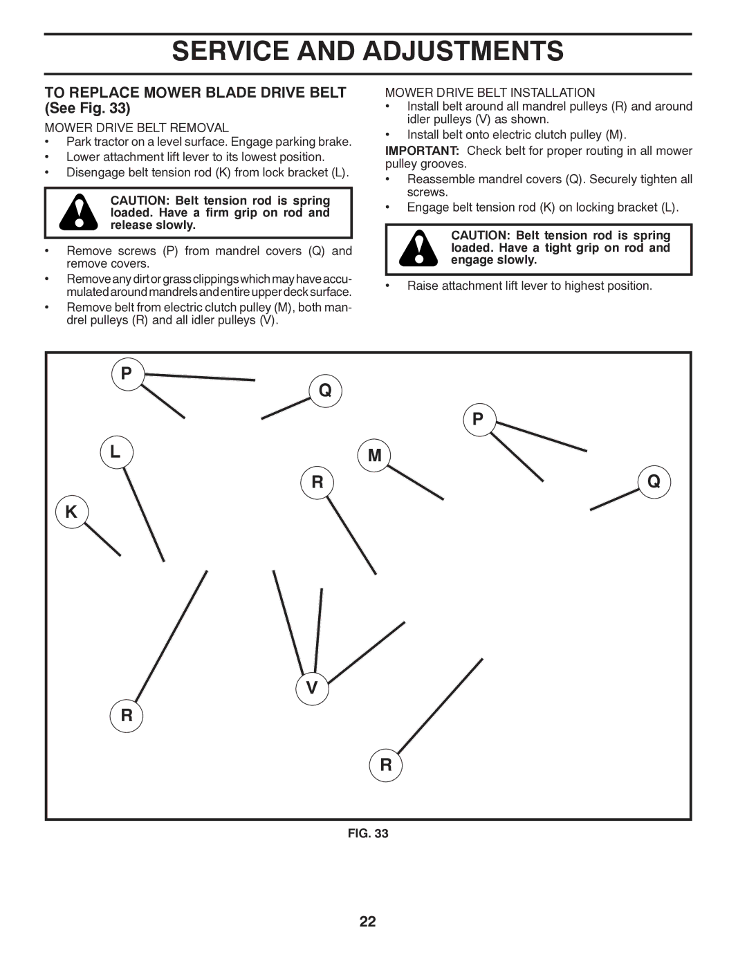 Husqvarna 96045002200 To Replace Mower Blade Drive Belt See Fig, Mower Drive Belt Removal, Mower Drive Belt Installation 