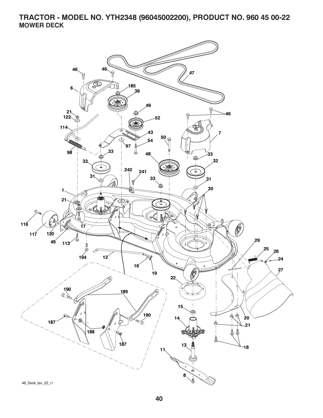 Husqvarna 96045002200, 532 43 00-03 owner manual Mower Deck 