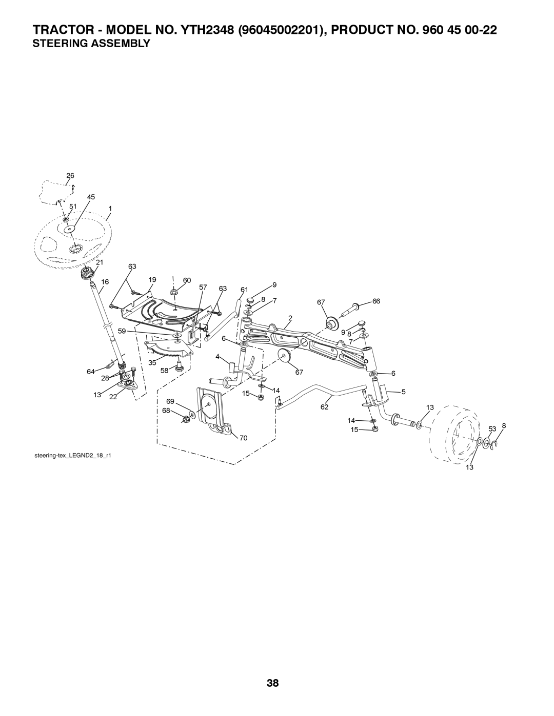 Husqvarna 96045002201, 532 43 62-68 owner manual Steering Assembly 