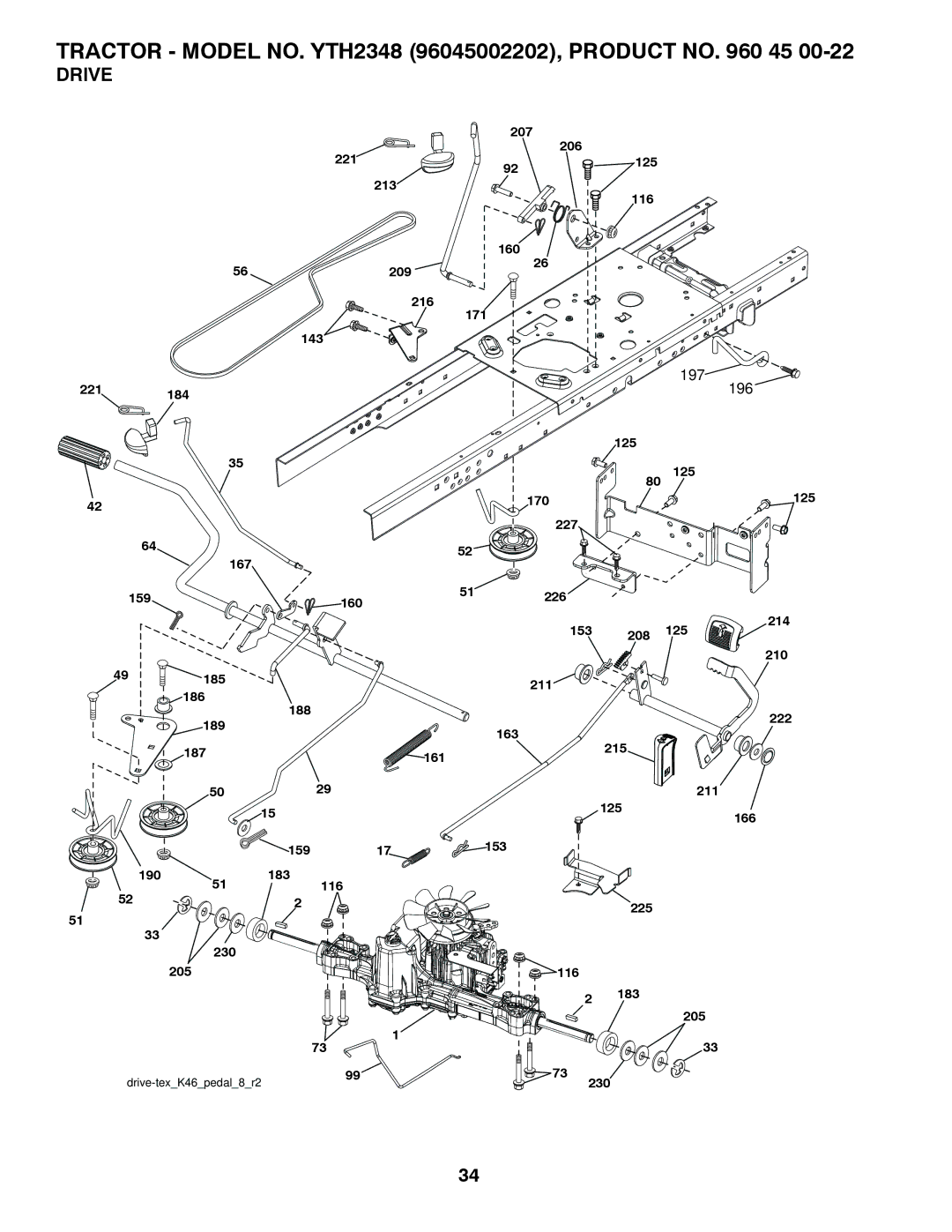 Husqvarna 96045002202, 532 43 65-03 owner manual Drive, 197, 196 