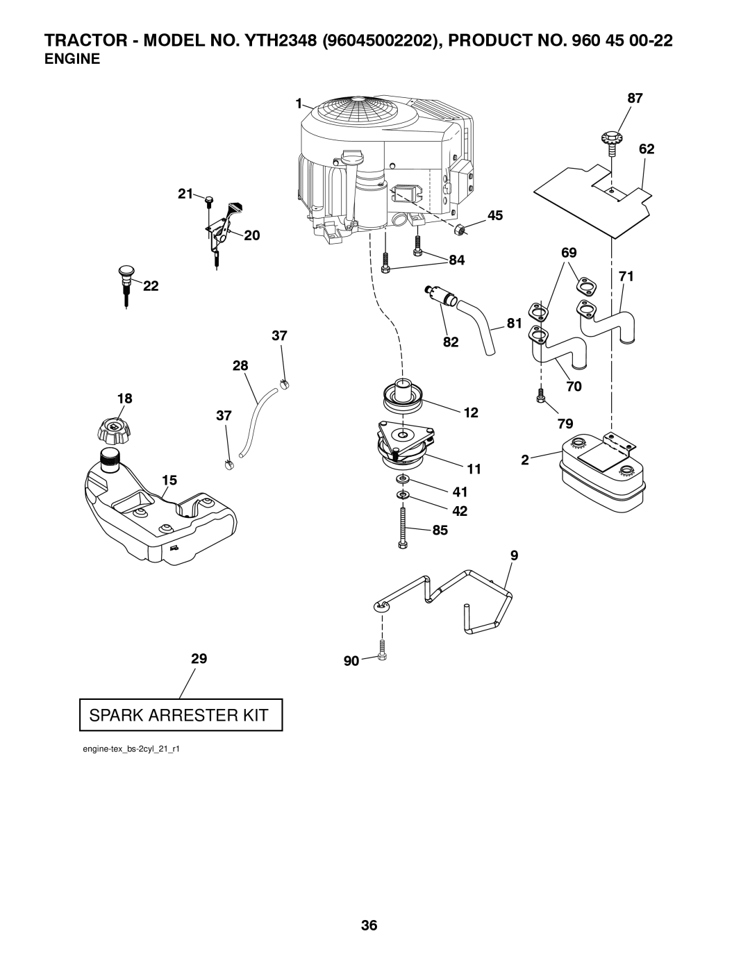 Husqvarna 96045002202, 532 43 65-03 owner manual Engine 