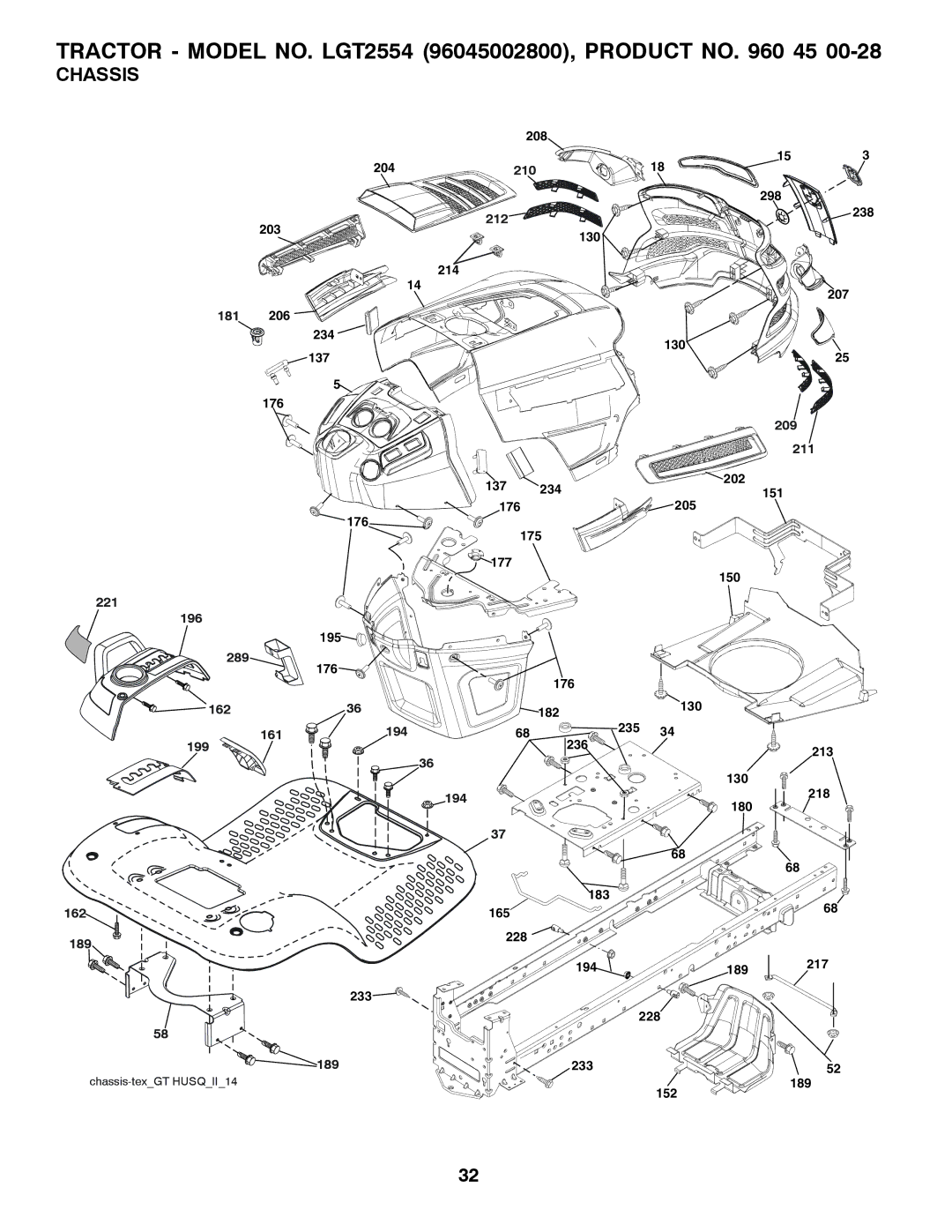 Husqvarna 96045002800, 532 44 00-55 owner manual Chassis 