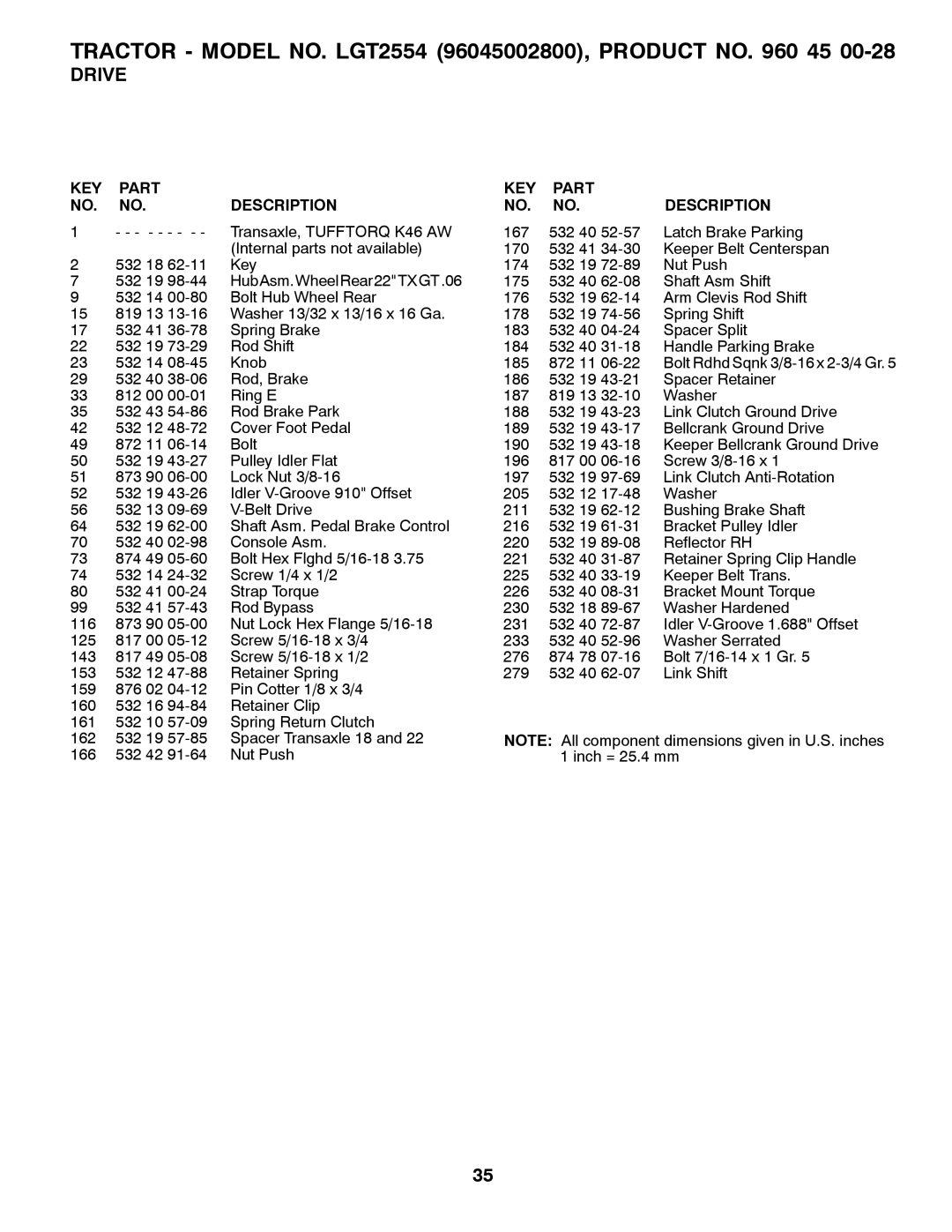 Husqvarna 532 44 00-55, 96045002800 owner manual Bolt Rdhd Sqnk 3/8-16 x 2-3/4 Gr 