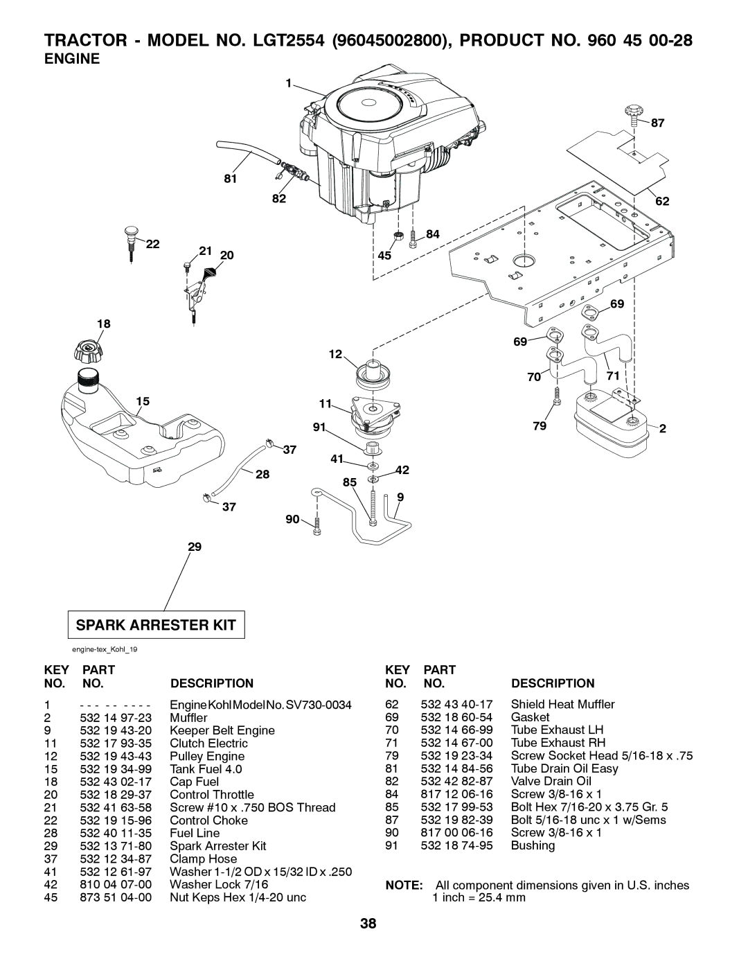 Husqvarna 96045002800, 532 44 00-55 owner manual Engine, 30!2+ª!22%34%2ª+4 