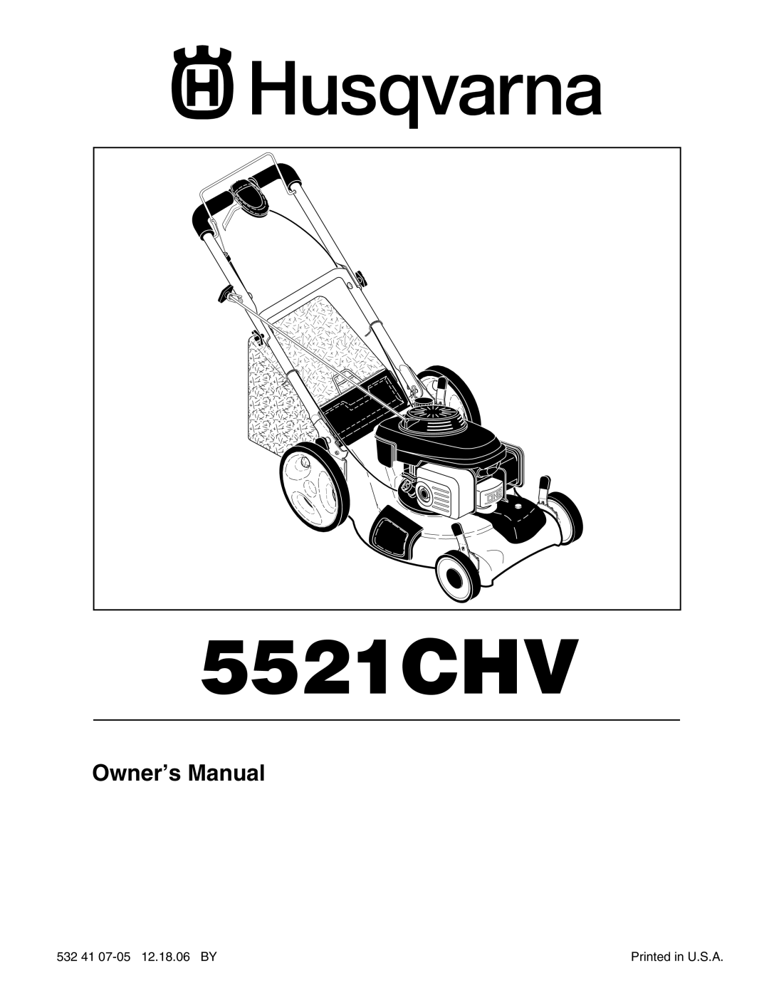 Husqvarna 961330018 owner manual 5521CHV 
