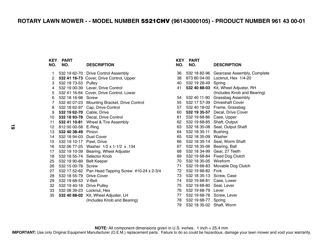 Husqvarna 961330018 owner manual 532 41 