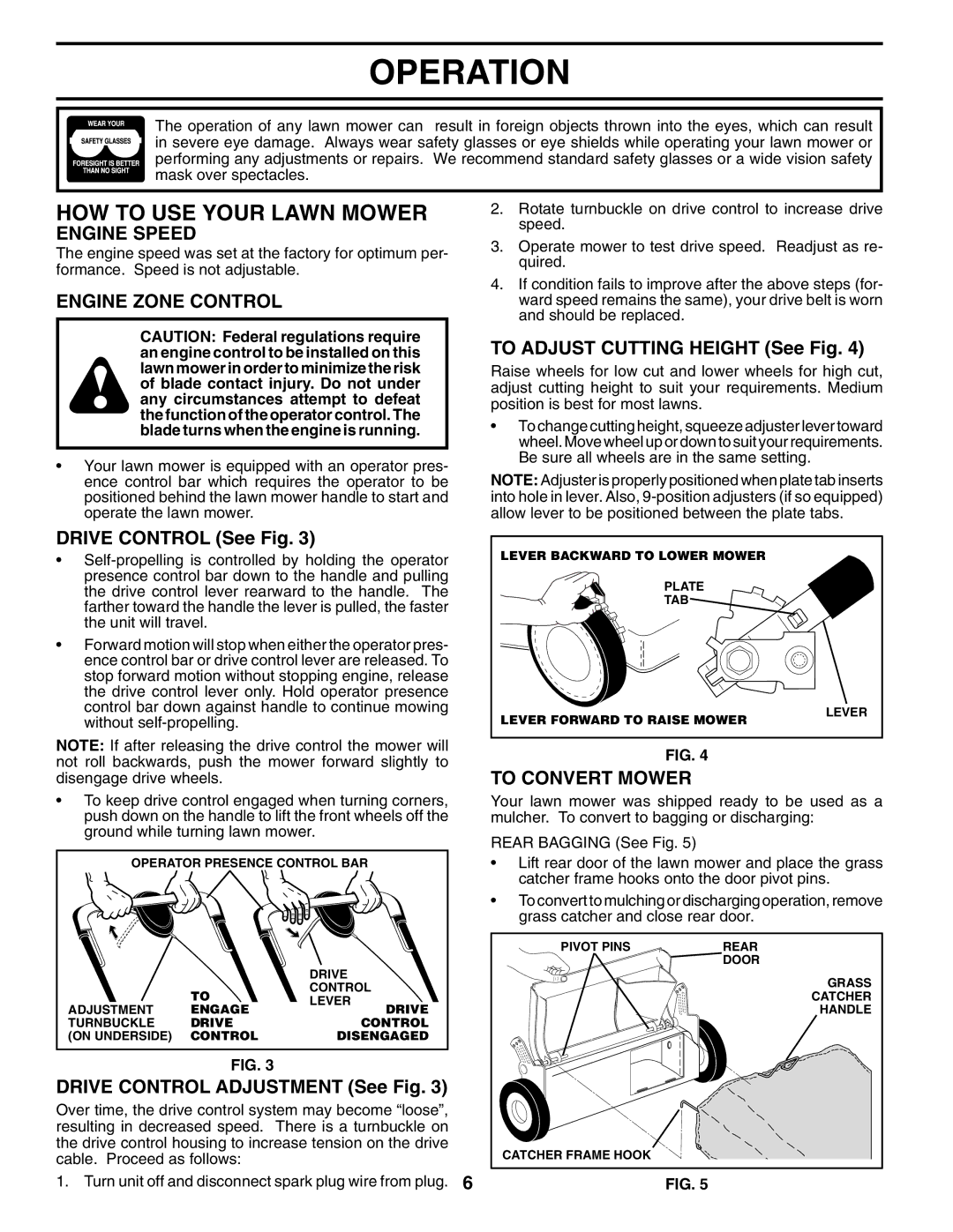 Husqvarna 961330018 owner manual HOW to USE Your Lawn Mower, Engine Speed, Engine Zone Control, To Convert Mower 