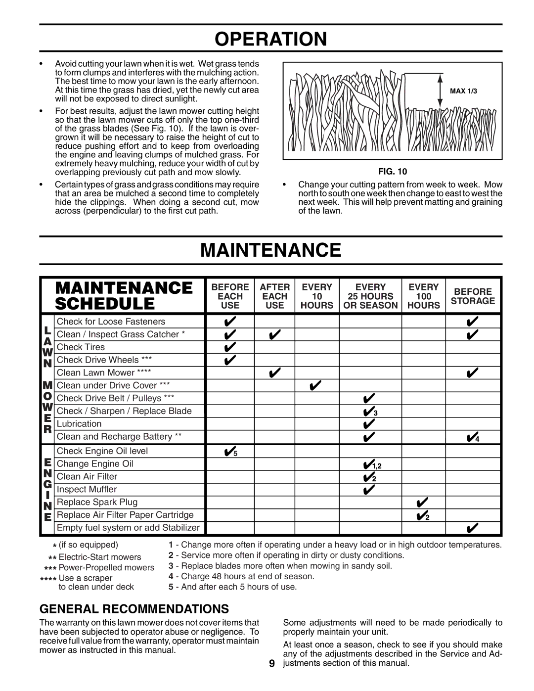 Husqvarna 961330018 owner manual Maintenance, General Recommendations 