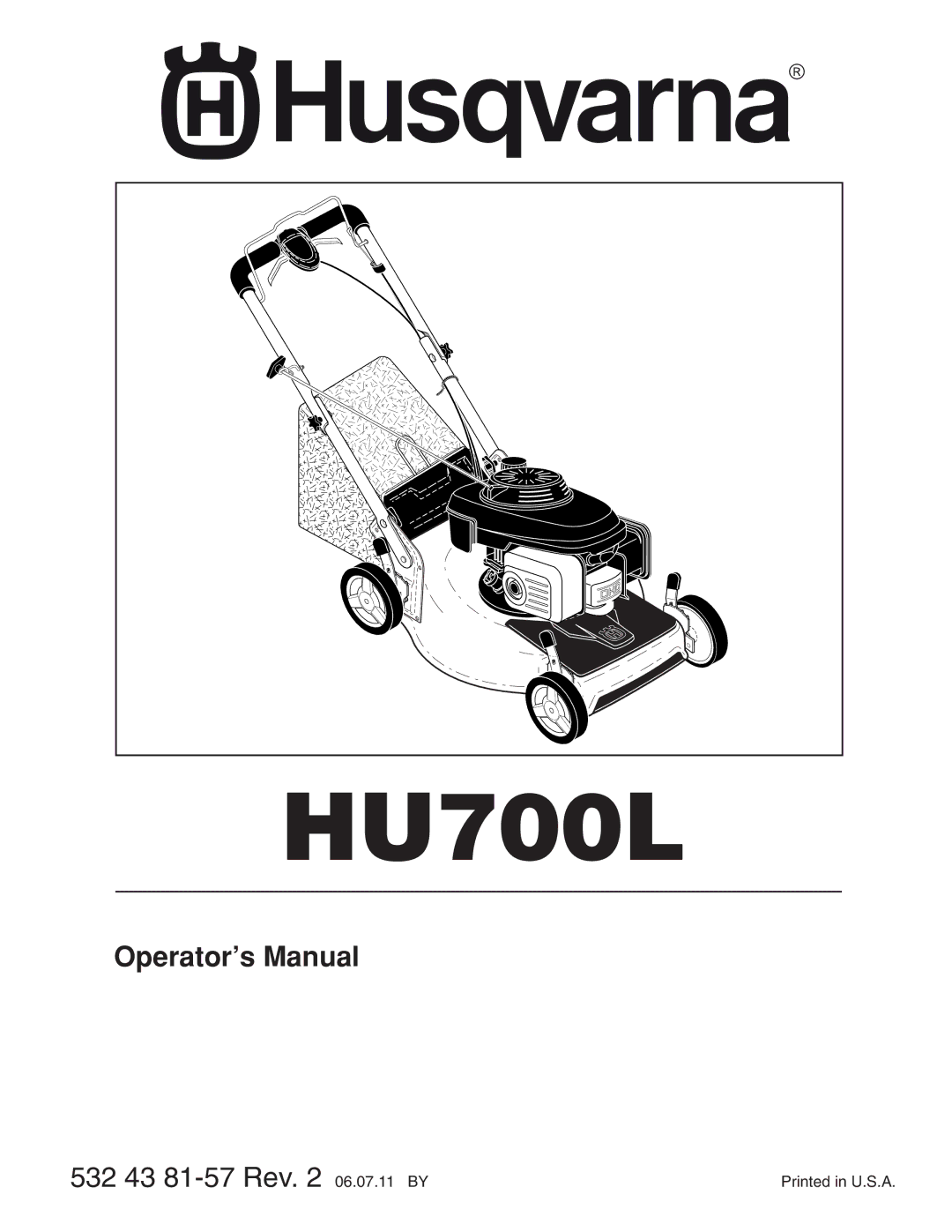 Husqvarna 961430097 manual HU700L 