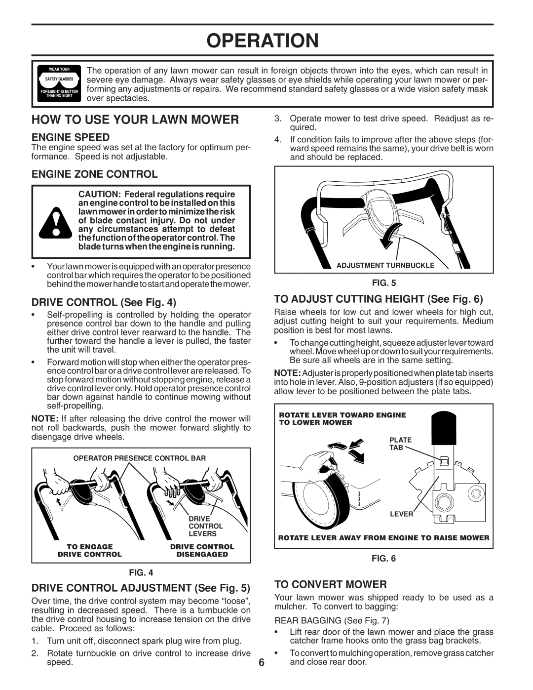 Husqvarna 961430097 manual HOW to USE Your Lawn Mower, Engine Speed, Engine Zone Control, To Convert Mower 