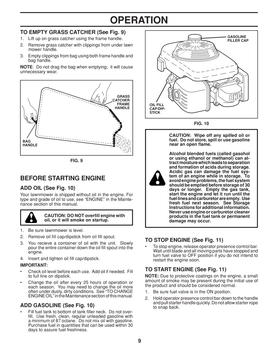 Husqvarna 961430099 warranty Before Starting Engine 