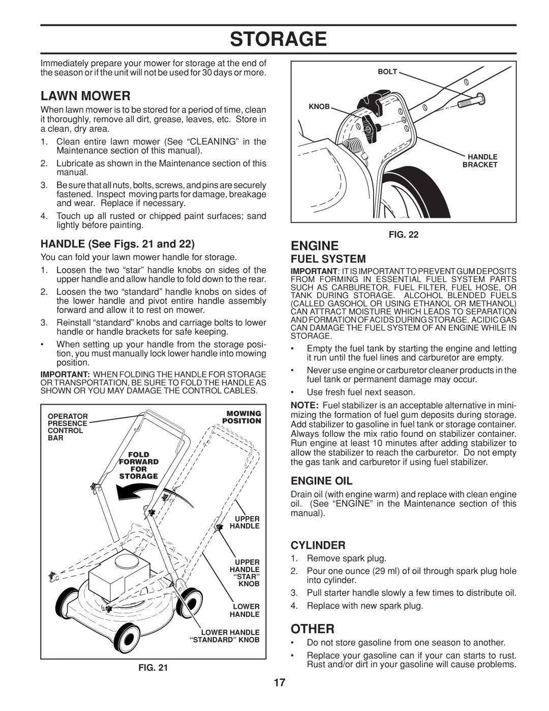 Husqvarna 961430104, 961430103 warranty Storage, Other, Fuel System, Engine OIL, Cylinder 