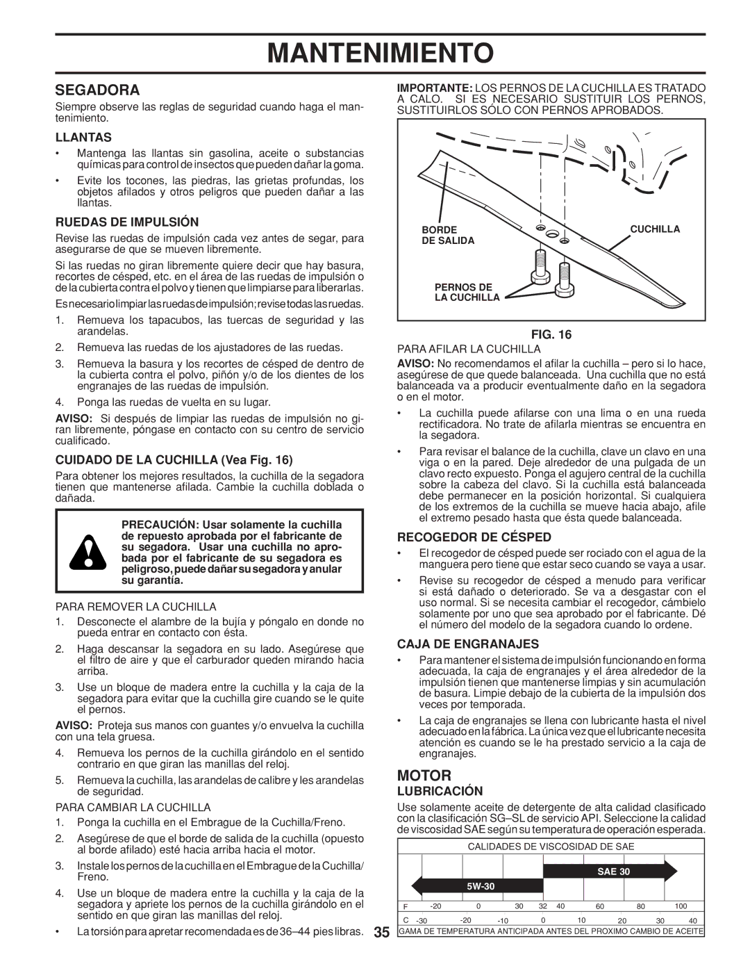 Husqvarna 961430104, 961430103 warranty Segadora, Motor 