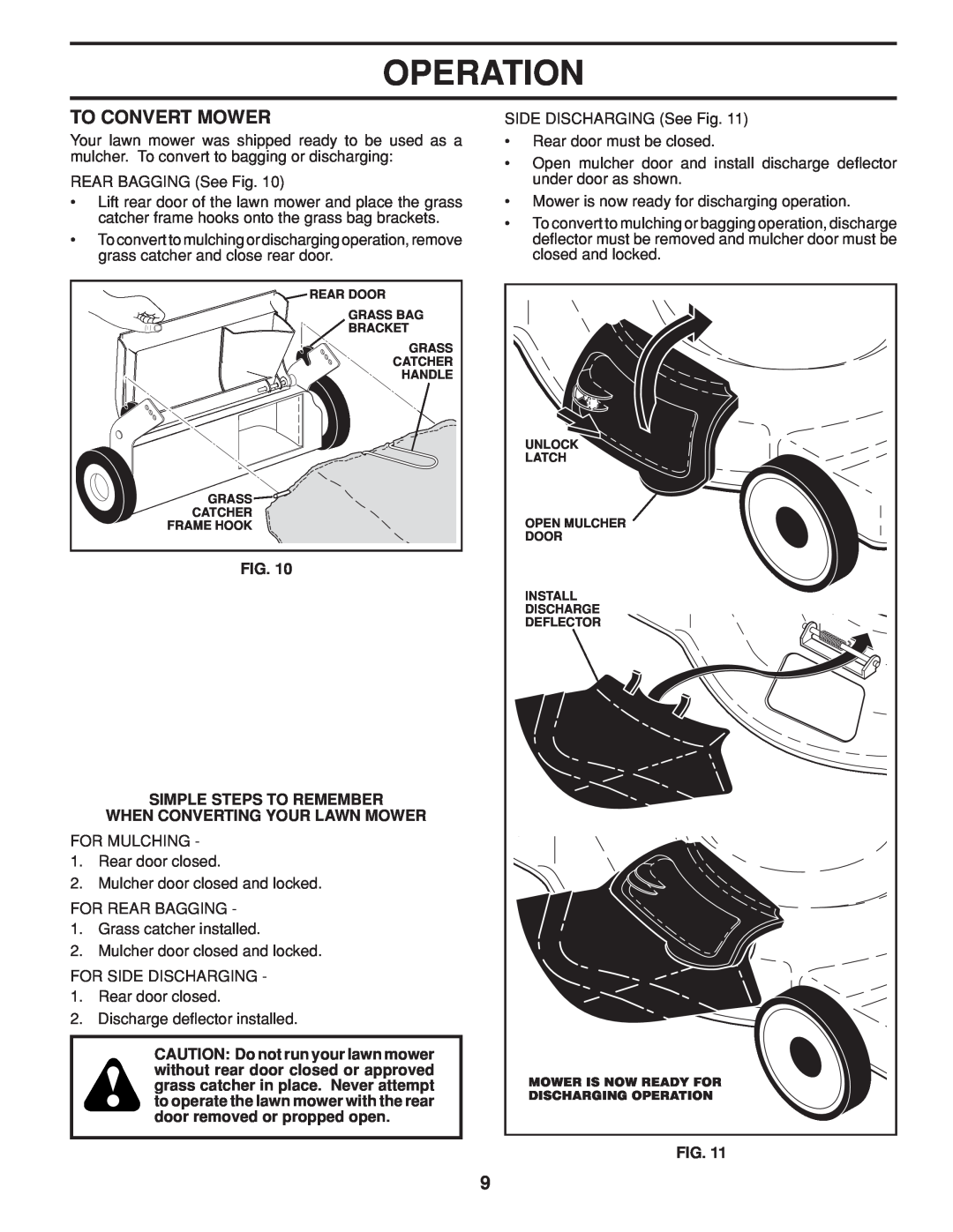 Husqvarna 961430104, 961430103 To Convert Mower, Operation, Simple Steps To Remember When Converting Your Lawn Mower 